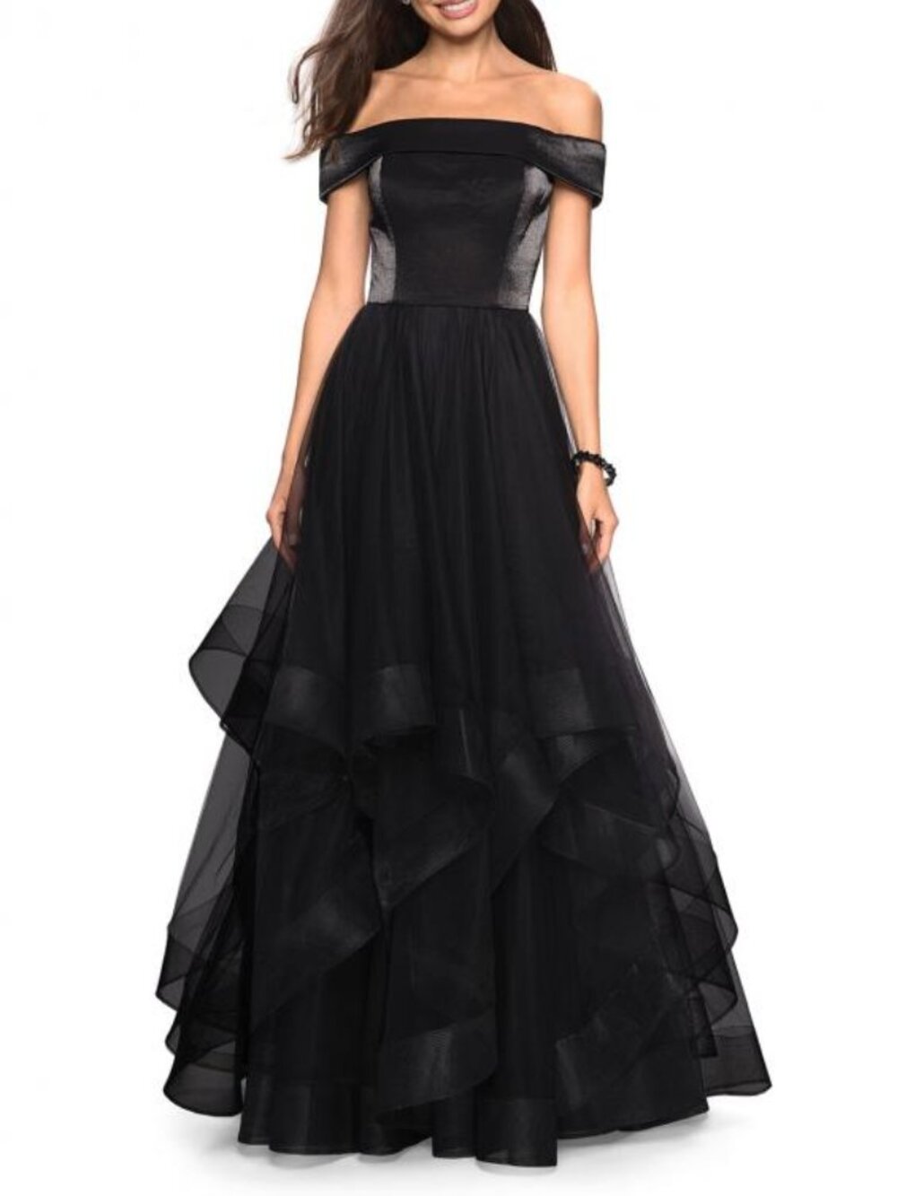 La Femme 27224 Off the Shoulder Evening Dress